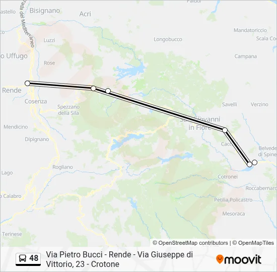 Percorso linea bus 48