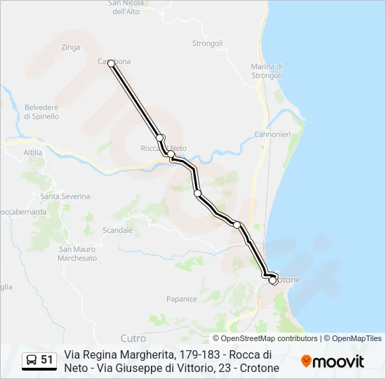 51 Bus Line Map