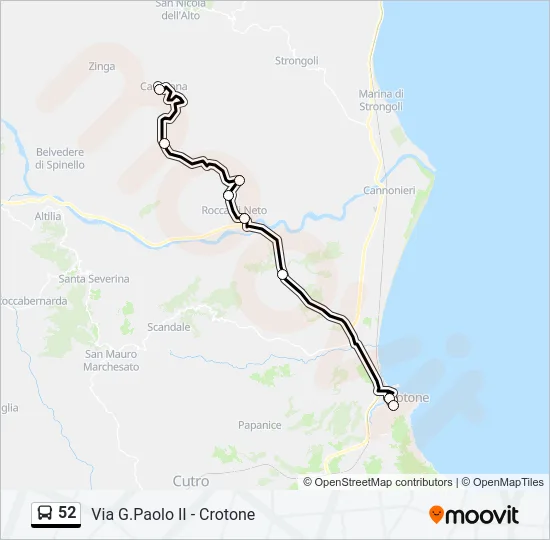 52 Bus Line Map