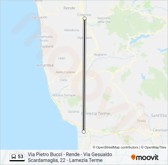 53 Bus Line Map
