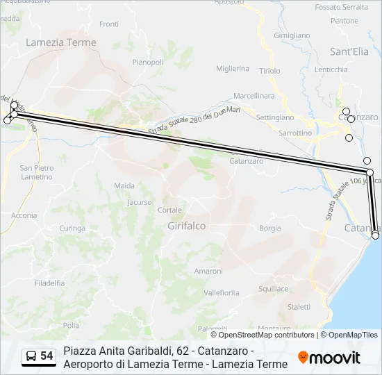 54 Bus Line Map