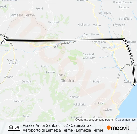 54 Bus Line Map