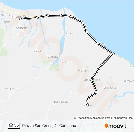 56 Bus Line Map
