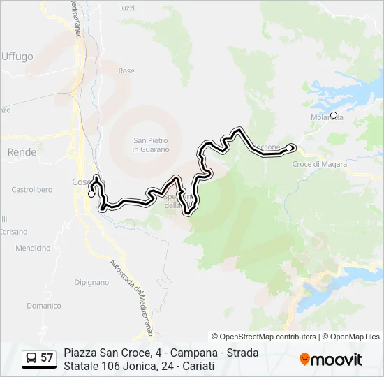 57 Bus Line Map