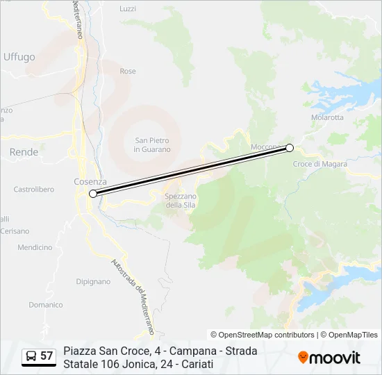 57 Bus Line Map