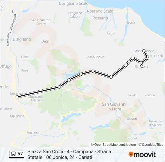 57 Bus Line Map
