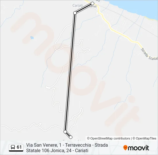 61 Bus Line Map