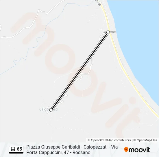 65 Bus Line Map