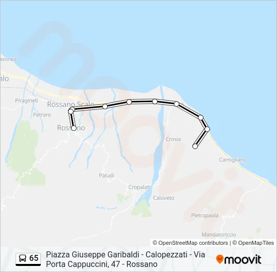 65 Bus Line Map