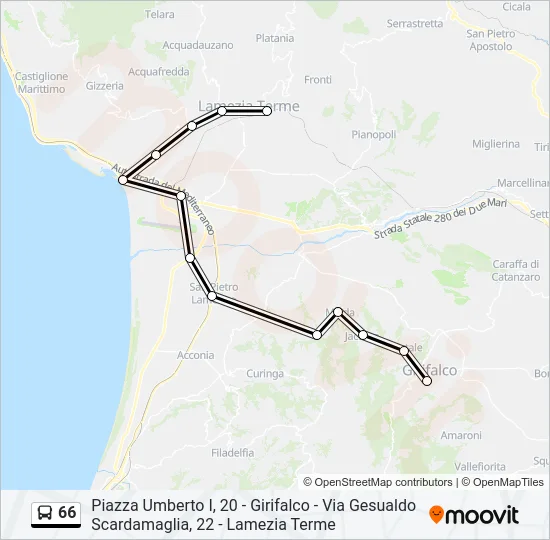 66 Bus Line Map