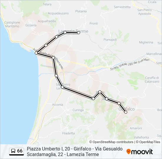 66 Bus Line Map