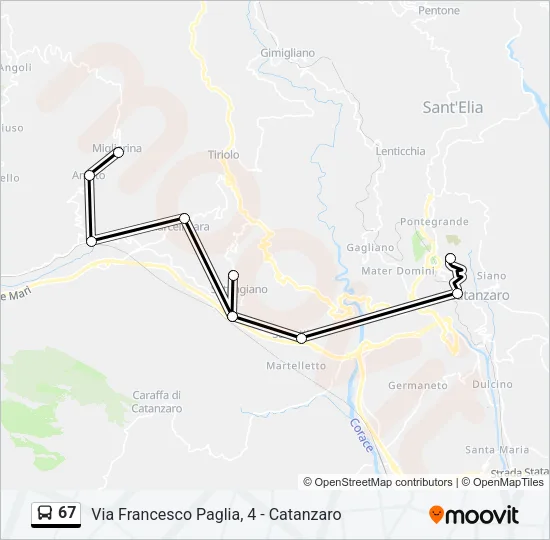 67 Bus Line Map