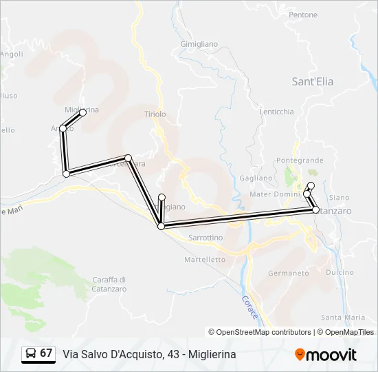 67 Bus Line Map