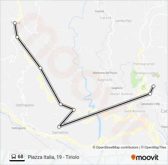 68 Bus Line Map