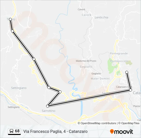 68 Bus Line Map