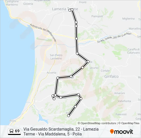 69 Bus Line Map