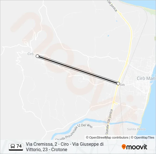 74 Bus Line Map