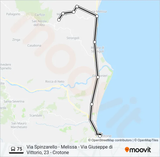 75 Bus Line Map