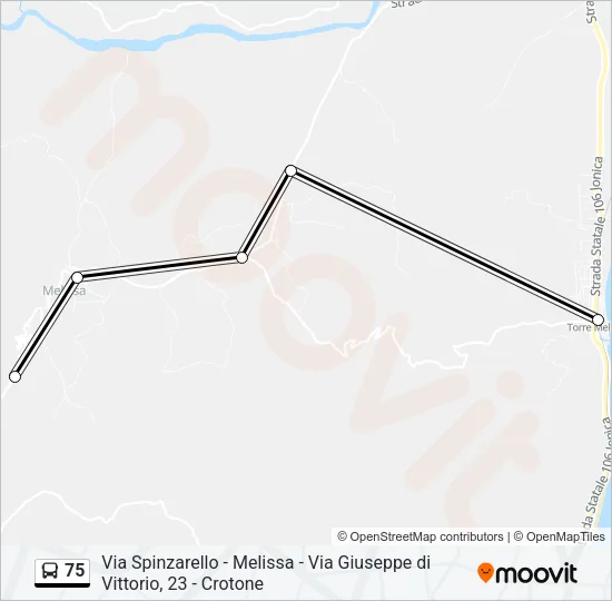 75 Bus Line Map