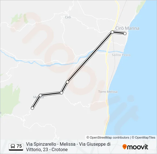 75 Bus Line Map