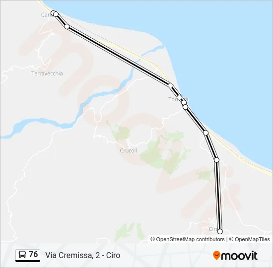 76 Bus Line Map