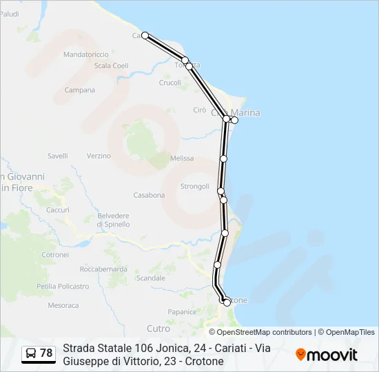 78 Bus Line Map