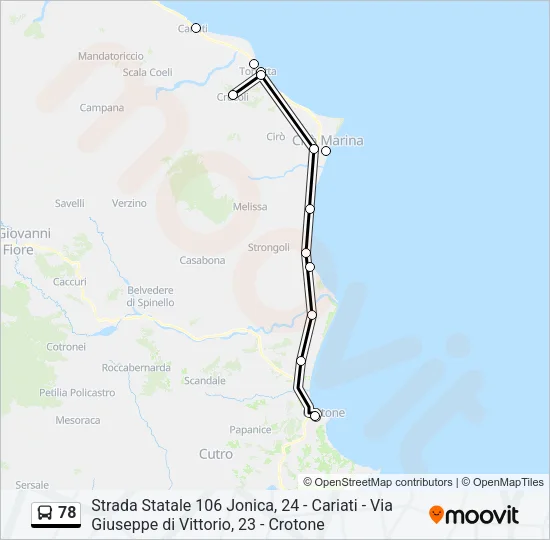78 Bus Line Map