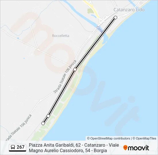 267 Bus Line Map