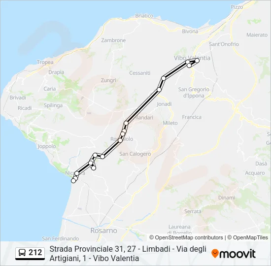 212 Bus Line Map