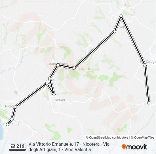 216 Bus Line Map