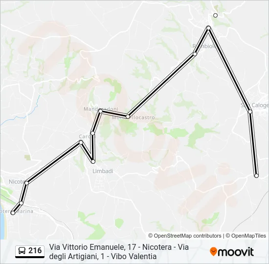 216 Bus Line Map