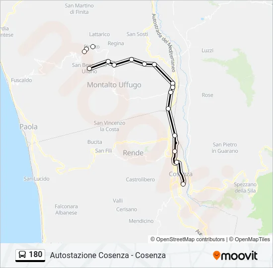 180 Bus Line Map