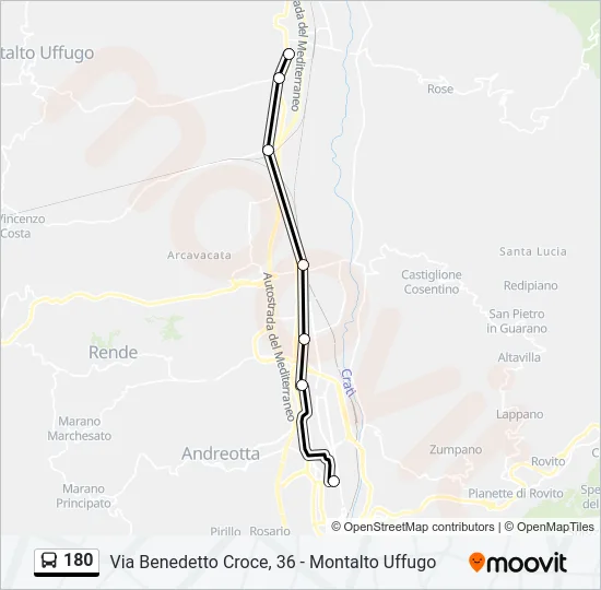 180 Bus Line Map
