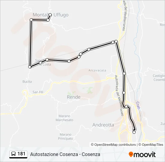 181 Bus Line Map