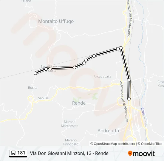 181 Bus Line Map