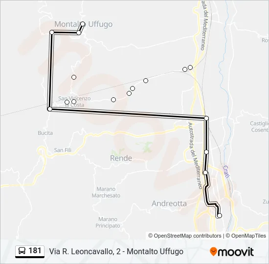 181 Bus Line Map