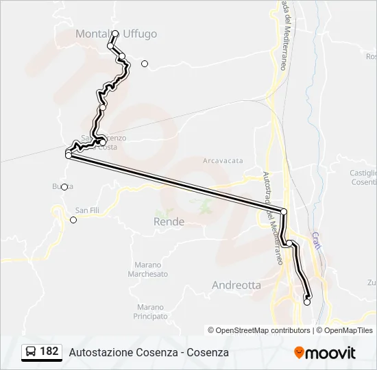182 Bus Line Map