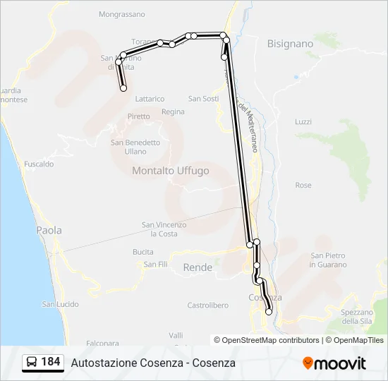 184 Bus Line Map