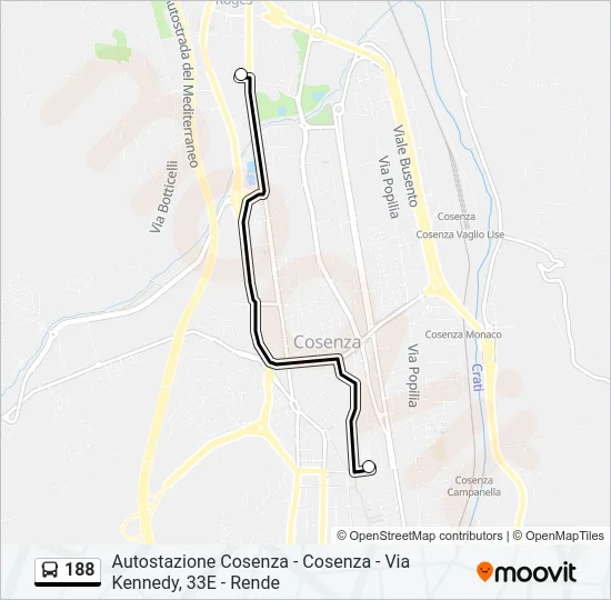 188 Bus Line Map