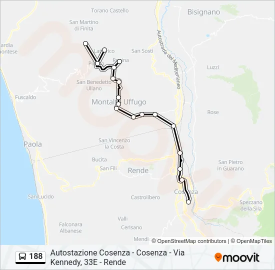188 Bus Line Map