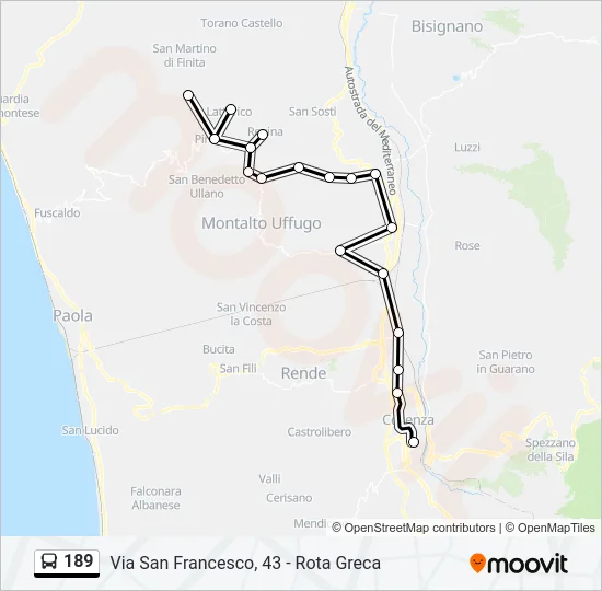 189 Bus Line Map