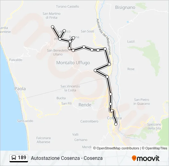 189 Bus Line Map