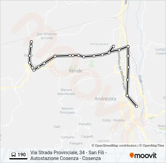190 Bus Line Map