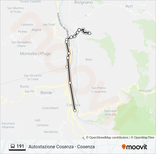 191 Bus Line Map