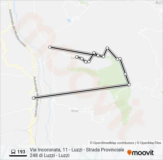 193 Bus Line Map