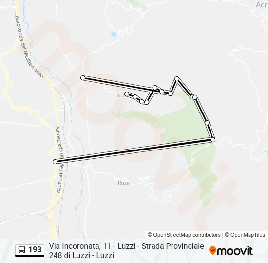 193 Bus Line Map