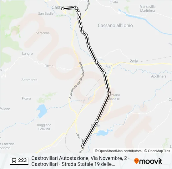 223 Bus Line Map