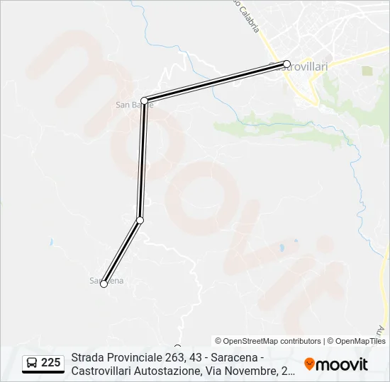 225 Bus Line Map