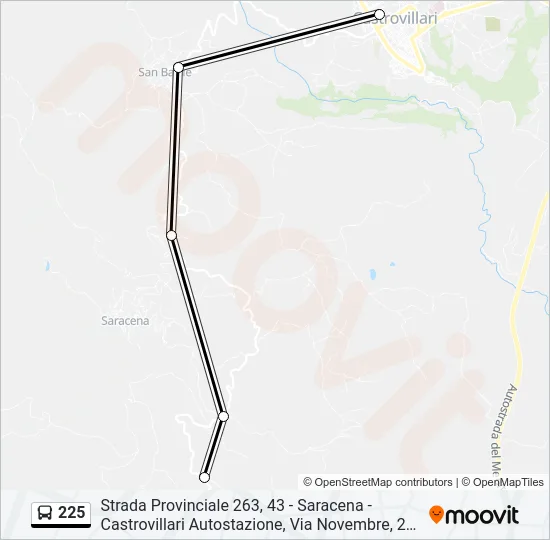 225 Bus Line Map