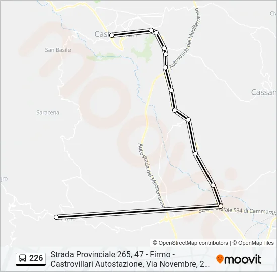 226 Bus Line Map